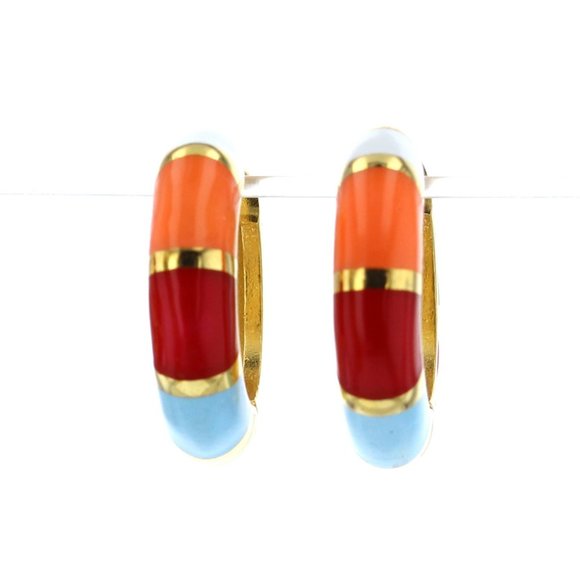 Enameled Hoop Earring